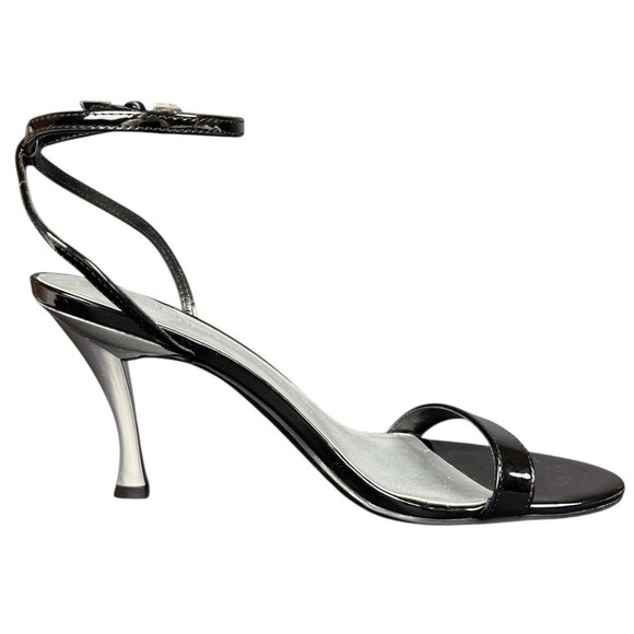 Nine West Size 11 M Black Anny3 Ankle Strap Open Toe High Heel Sandal Stiletto - Picture 6 of 8